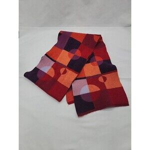 Womens Amorosa Wool Scarf Multicolored Geometric Pattern 55"